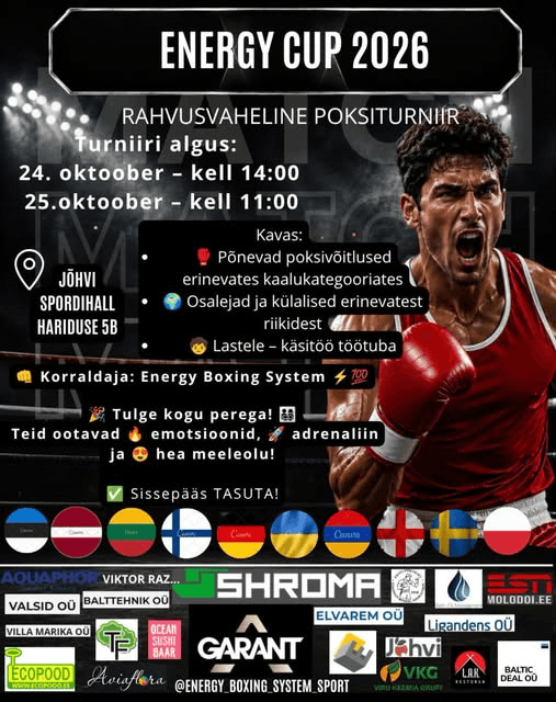 Energy Cup 2026 - Rahvusvaheline poksiturniir Jõhvis!
